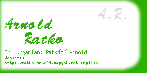 arnold ratko business card